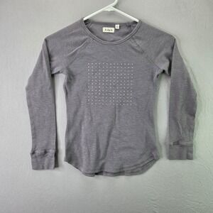 Kidpik Long Sleeve Top Girls Size 12 Grey Rhinestone Embellished Raglan Tee
